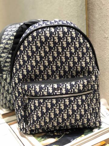 Dior Saddle Backpack Blue Oblique everyday Top Quality Replica