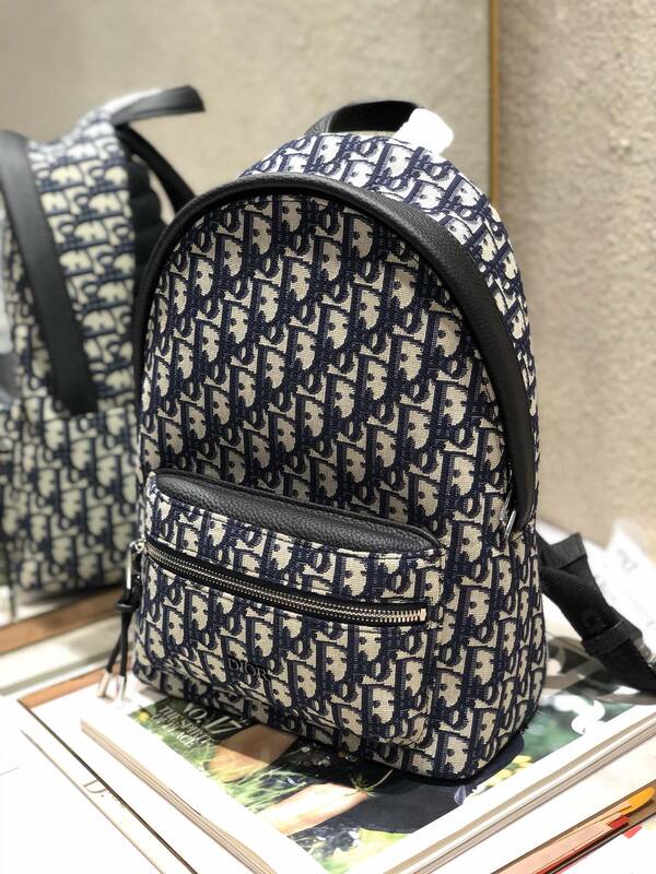 Dior Oblique backpack Blue Oblique everyday — AAA Quality Replica