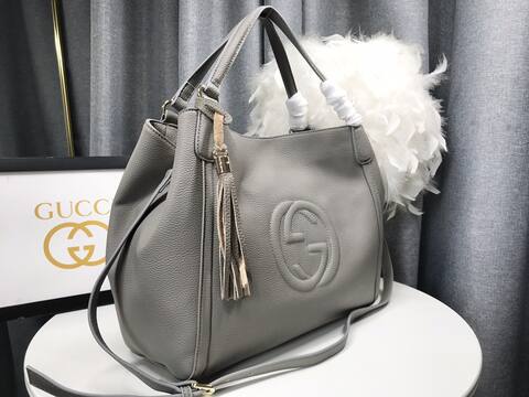Gucci Soho Dark grey leather 35x29x16cm shoulder 1 1 Replica