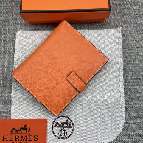 Hermes Bearn Orange wallet Premium Replica