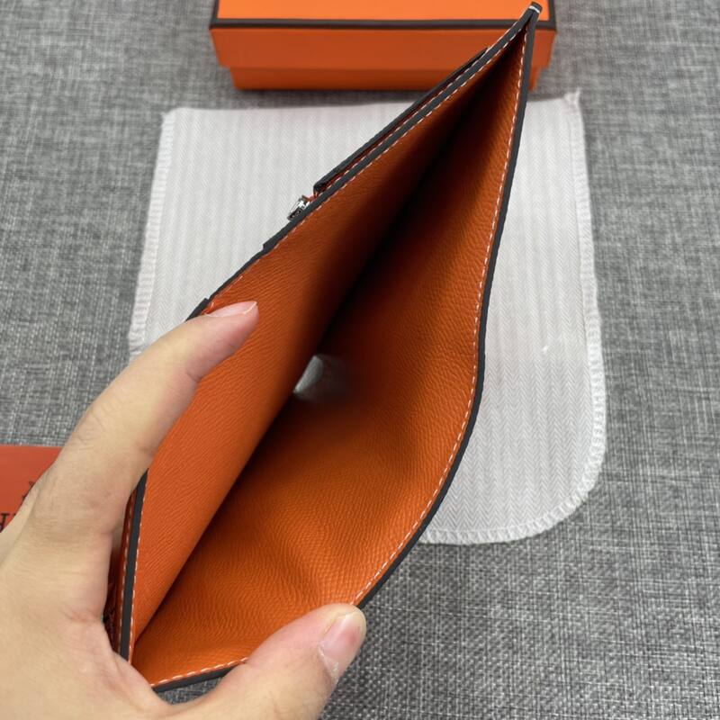 Hermes Bearn Orange wallet — Premium Replica