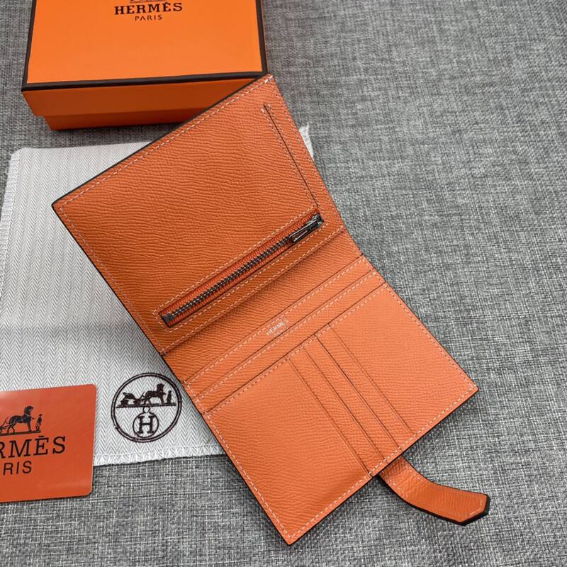 Hermes Bearn Orange wallet — Premium Replica