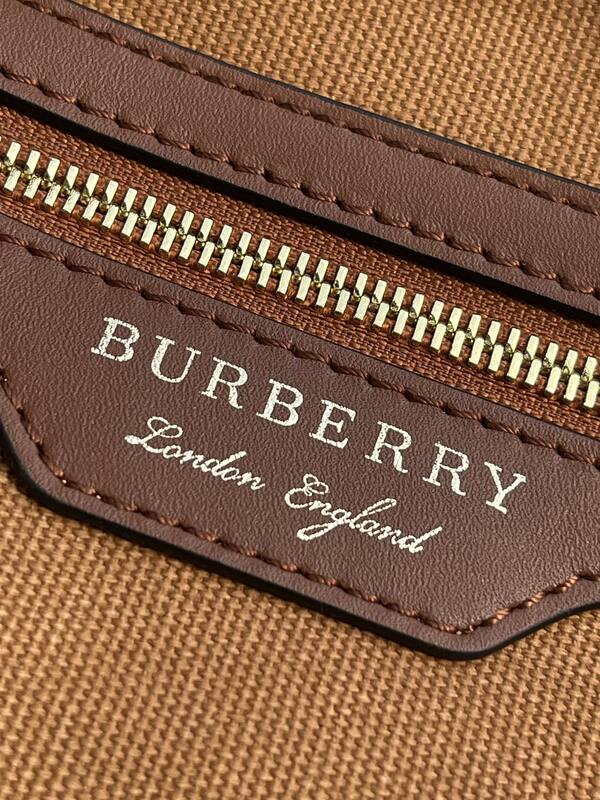 Burberry Haymarket Check Brown Leather Trim 28x26x16cm tote — AAA Quality Replica