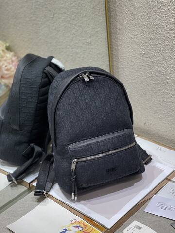 Dior Black Oblique backpack AAA Quality Replica