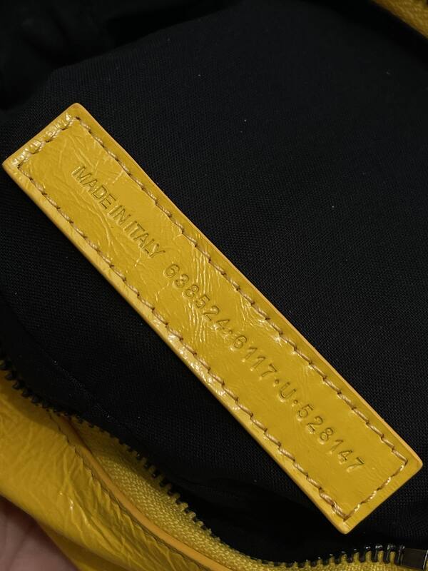 Balenciaga Le Cagole Yellow crinkled leather 26x16x10cm shoulder — AAA Quality Replica