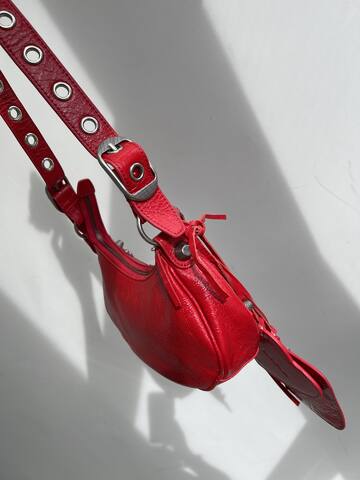 Balenciaga Le Cagole Red crinkled leather 26X16X10cm crossbody Top Quality Replica