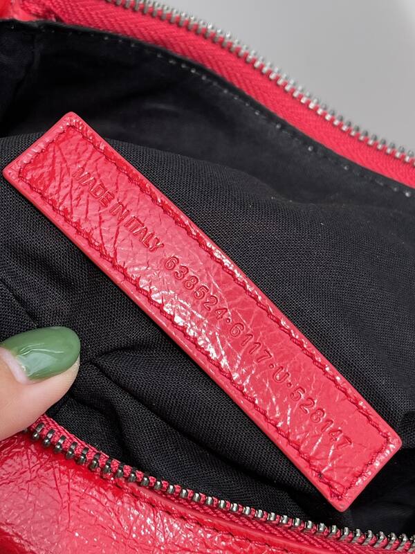 Balenciaga Le Cagole Red crinkled leather 26X16X10cm crossbody — Top Quality Replica