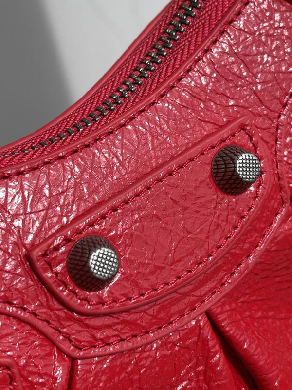 Balenciaga Le Cagole Red crinkled leather 26X16X10cm crossbody — Top Quality Replica