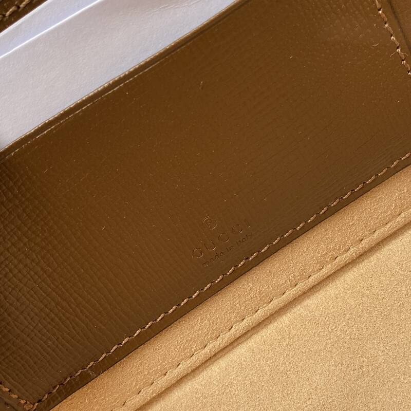 Gucci Beige Ebony GG Supreme with Brown leather shoulder — Premium Replica
