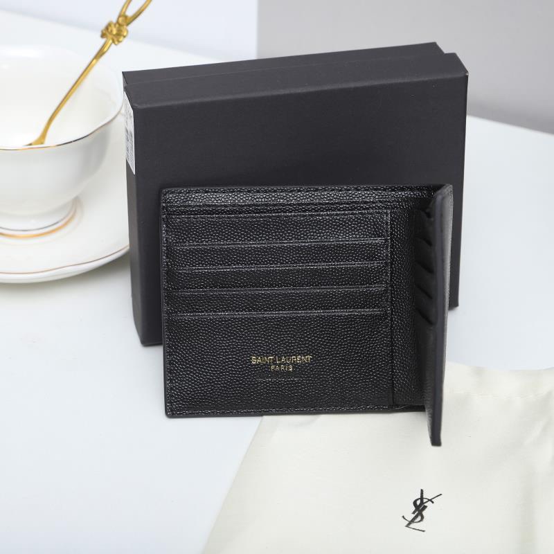 Yves Saint Laurent Monogram wallet Black 11x18x2cm everyday — Top Quality Replica