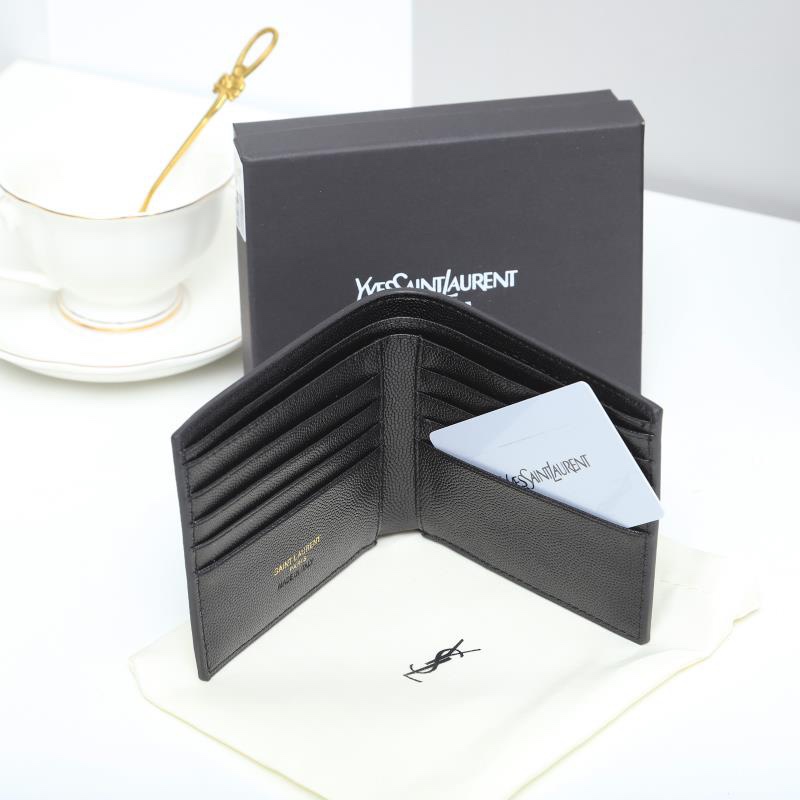 Yves Saint Laurent Monogram wallet Black 11x18x2cm everyday — Top Quality Replica