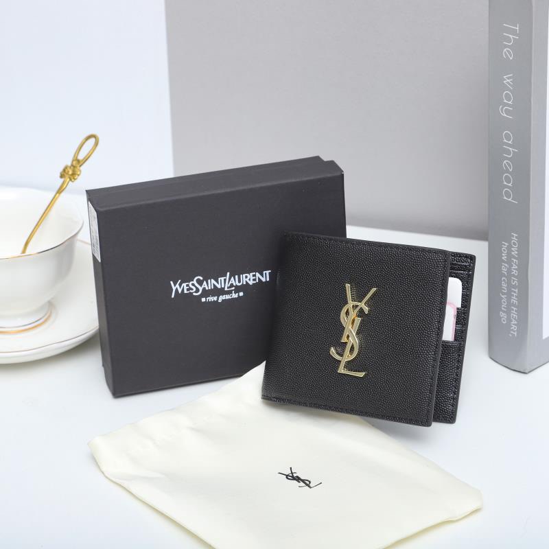 Yves Saint Laurent Monogram wallet Black 11x18x2cm everyday — Top Quality Replica
