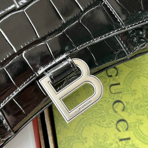 Balenciaga Hourglass Black 23x14x10cm shoulder bag Top Quality Replica