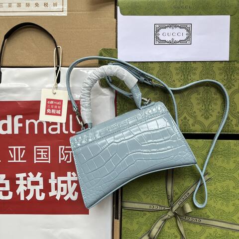 Balenciaga Hourglass Blue 23x14x10cm shoulder bag 1 1 Replica