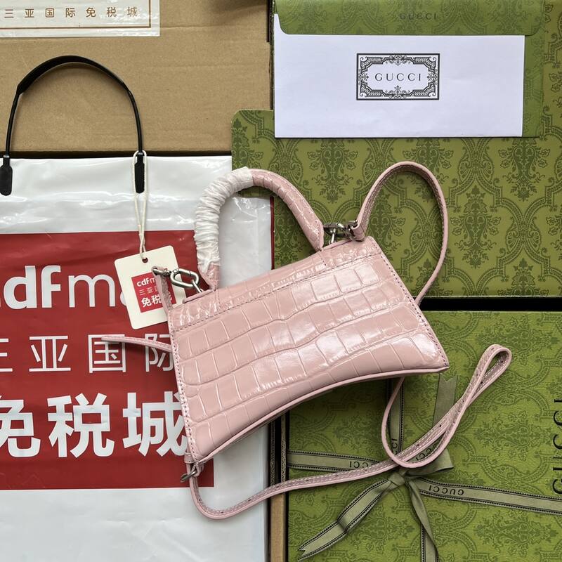 Balenciaga Hourglass Pink 23x14x10cm shoulder bag — AAA Quality Replica