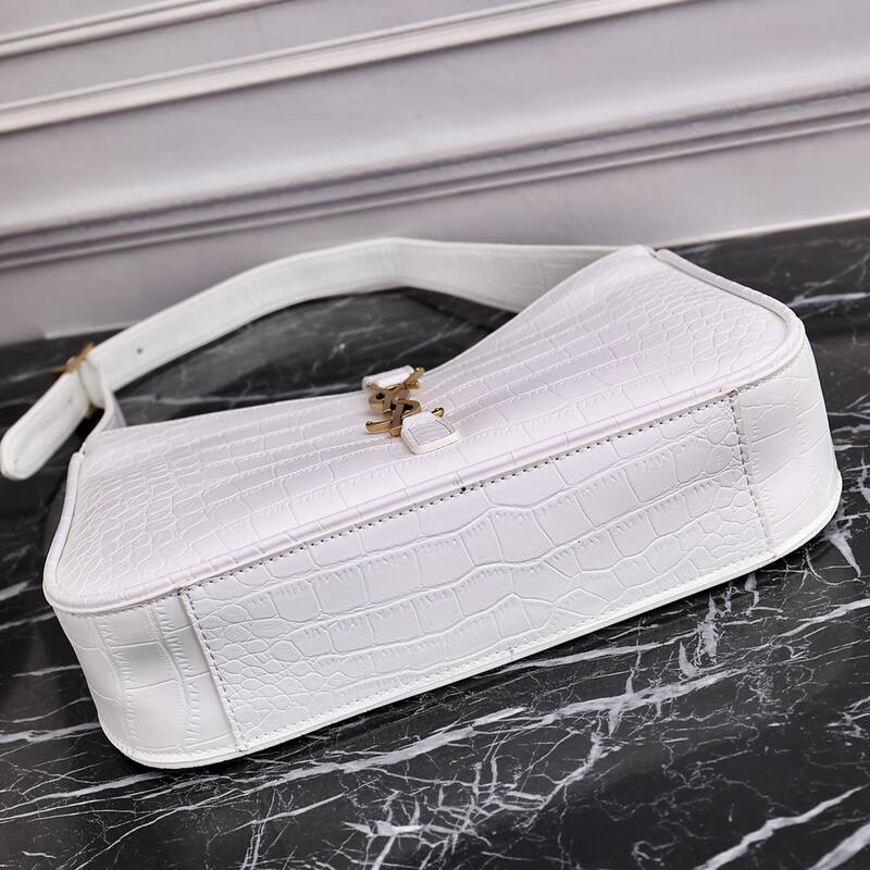 YSL 8003 White Crocodile-embossed 23x16x6 shoulder — 1:1 Replica
