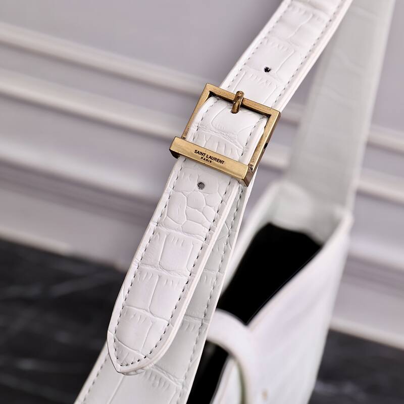 YSL 8003 White Crocodile-embossed 23x16x6 shoulder — 1:1 Replica