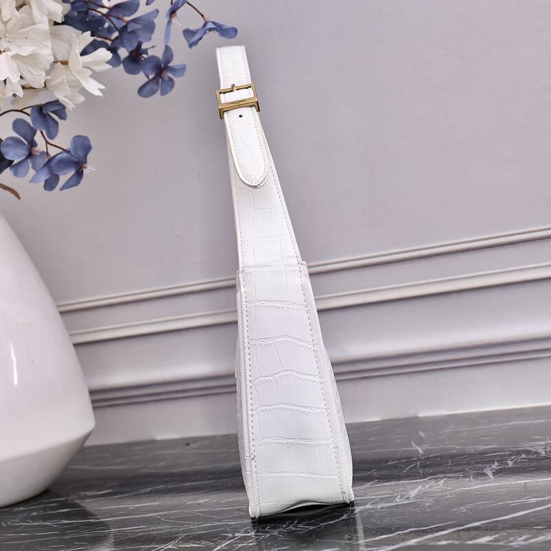 YSL 8003 White Crocodile-embossed 23x16x6 shoulder — 1:1 Replica