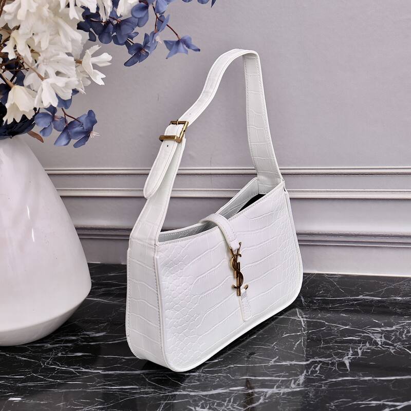 YSL 8003 White Crocodile-embossed 23x16x6 shoulder — 1:1 Replica