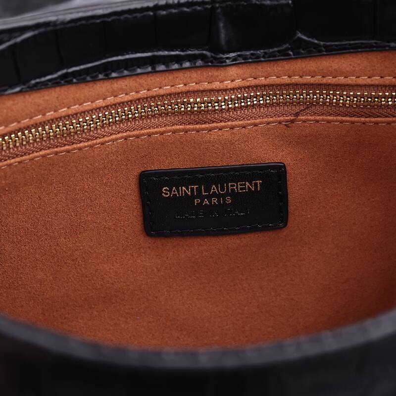 Saint Laurent Le 5 7 Black crocodile-embossed leather 23x16x6 shoulder — AAA Quality Replica