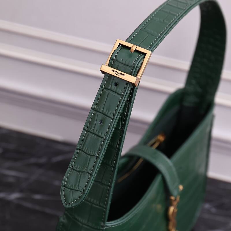 Saint Laurent Green crocodile-embossed leather 23x16x6 shoulder — AAA Quality Replica