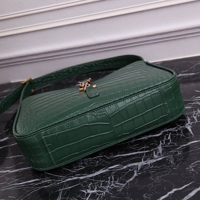 Saint Laurent Green crocodile-embossed leather 23x16x6 shoulder — AAA Quality Replica