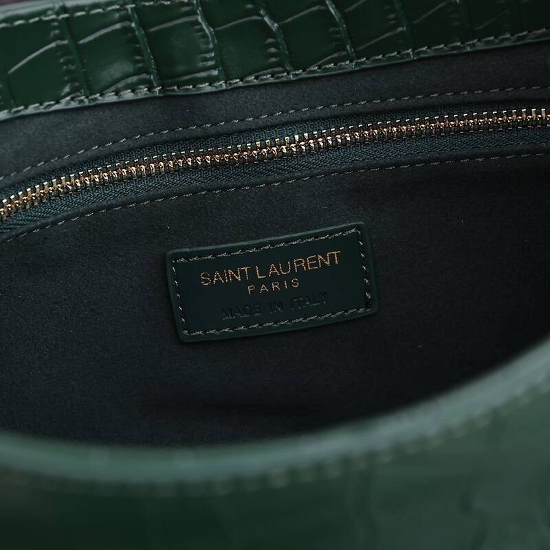 Saint Laurent Green crocodile-embossed leather 23x16x6 shoulder — AAA Quality Replica
