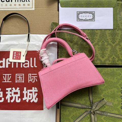 Balenciaga Hourglass Pink 23x14x10cm shoulder bag 1 1 Replica