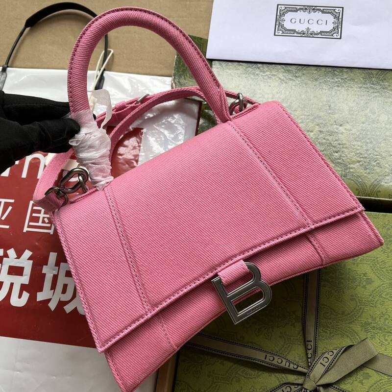 Balenciaga Hourglass Pink 23x14x10cm shoulder bag — Premium Replica