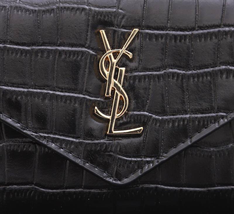 Saint Laurent Monogram Black croc-embossed 12 5x10x2 wallet — AAA Quality Replica
