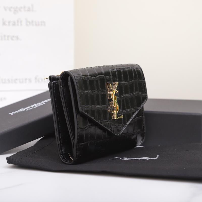 Saint Laurent Monogram Black croc-embossed 12 5x10x2 wallet — AAA Quality Replica