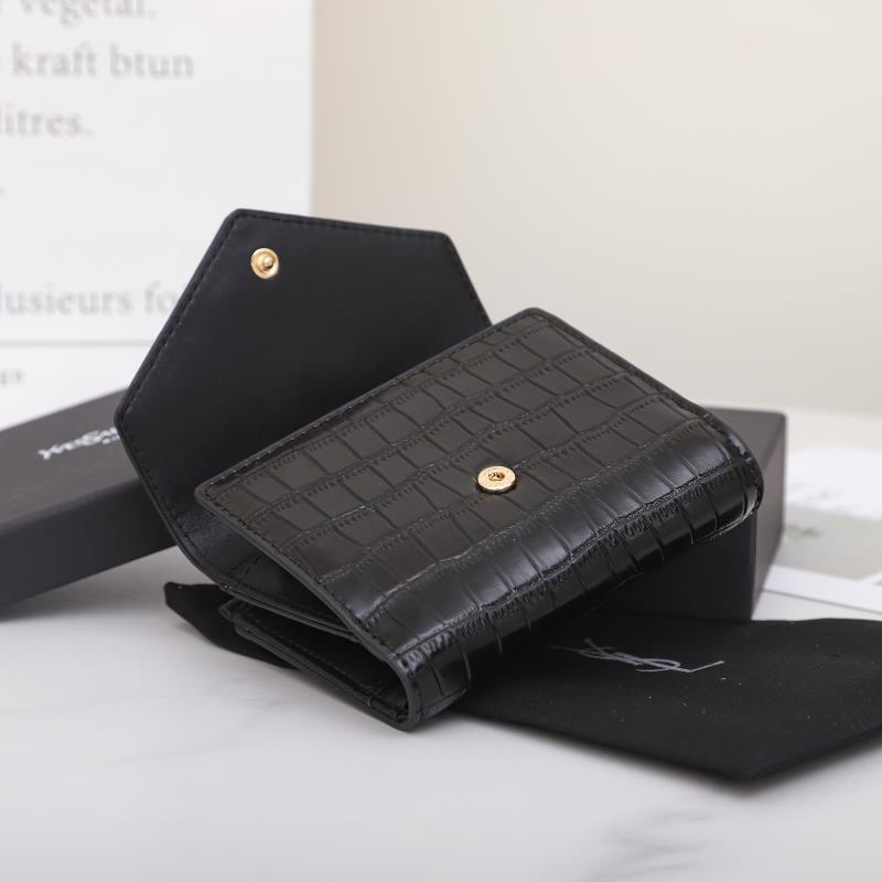 Saint Laurent Monogram Black croc-embossed 12 5x10x2 wallet — AAA Quality Replica