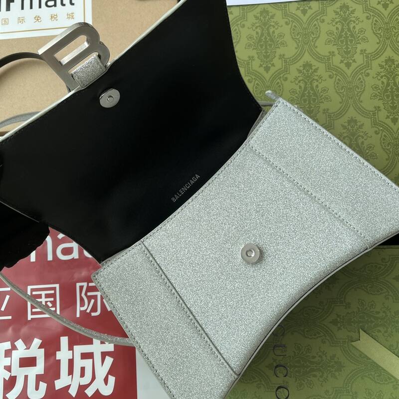 Balenciaga Hourglass Silver 23x14x10cm shoulder bag — Top Quality Replica
