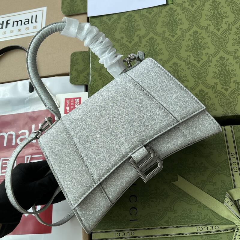 Balenciaga Hourglass Silver 23x14x10cm shoulder bag — Top Quality Replica