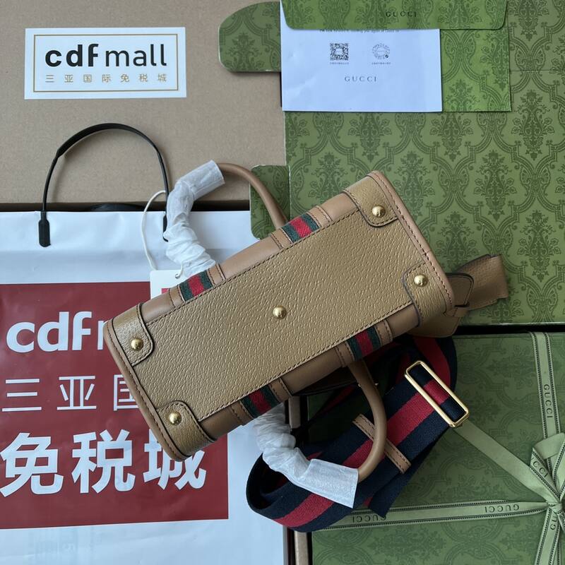 Gucci Diana Beige leather with Web stripe shoulder — Premium Replica