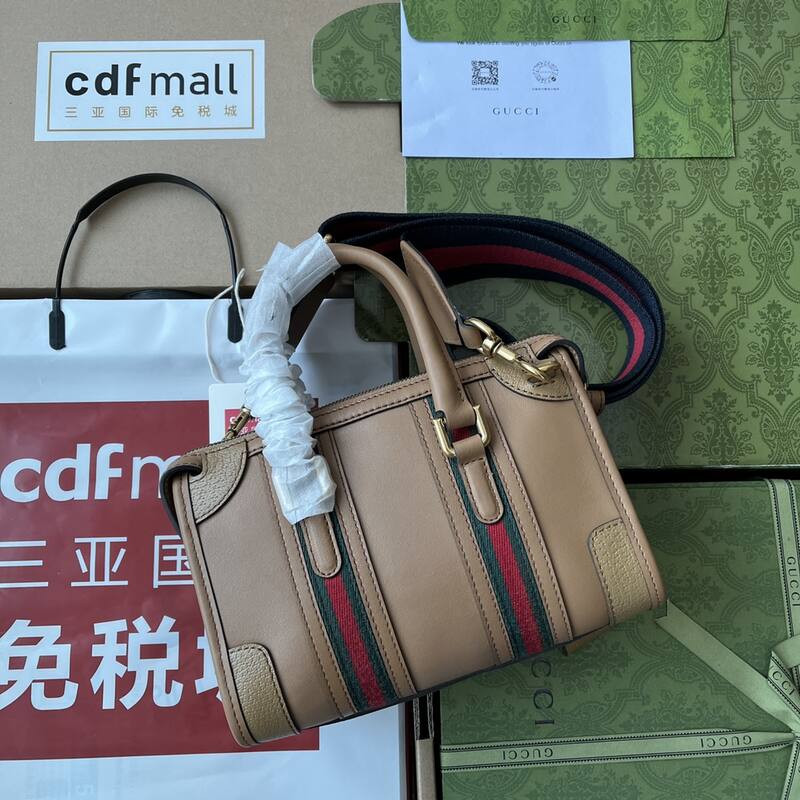 Gucci Diana Beige leather with Web stripe shoulder — Premium Replica