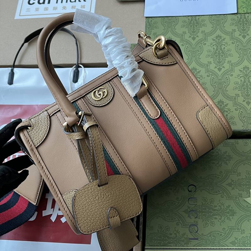 Gucci Diana Beige leather with Web stripe shoulder — Premium Replica