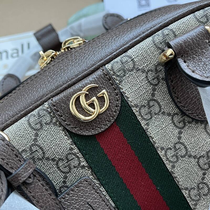 Gucci Ophidia GG Supreme Beige Ebony with Brown Leather travel — Top Quality Replica