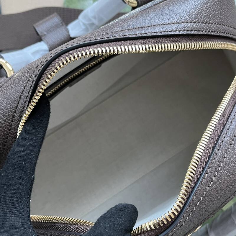 Gucci Ophidia GG Supreme Beige Ebony with Brown Leather travel — Top Quality Replica