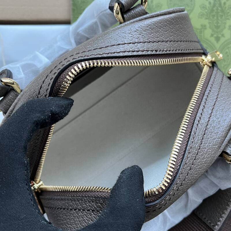 Gucci GG Supreme Ophidia GG Supreme with brown leather and green-red-green stripe crossbody — AAA Quality Replica