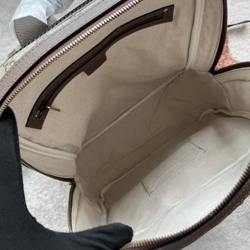Gucci Ophidia Beige Ebony GG Supreme with green and red Web travel — AAA Quality Replica