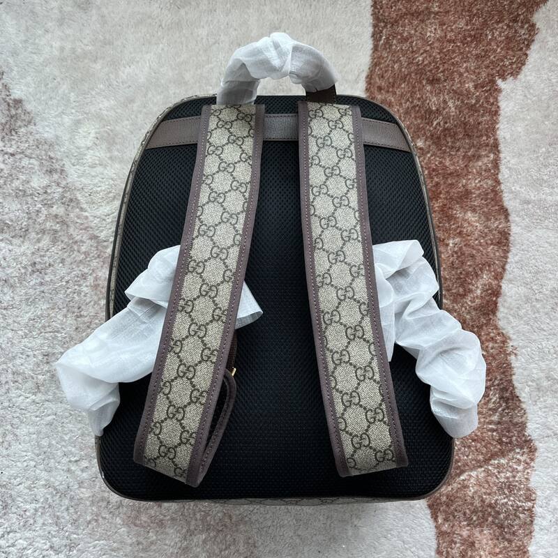 Gucci Ophidia Beige Ebony GG Supreme with green and red Web travel — AAA Quality Replica