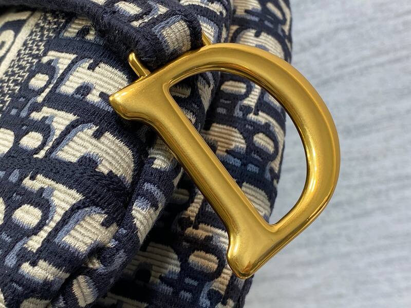 Dior Navy Blue and Beige Oblique jacquard shoulder — Top Quality Replica