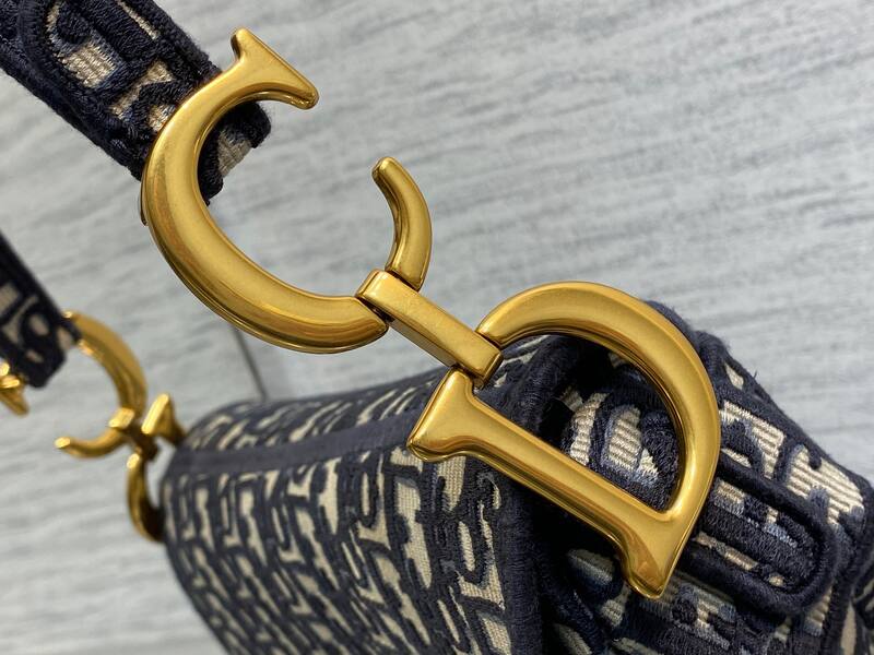 Dior Navy Blue and Beige Oblique jacquard shoulder — Top Quality Replica
