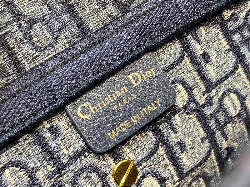 Dior Navy Blue and Beige Oblique jacquard shoulder — Top Quality Replica