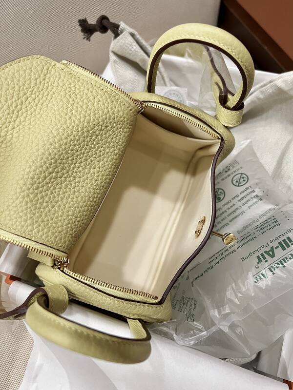 Hermes Lindy Pale Yellow mini crossbody — AAA Quality Replica