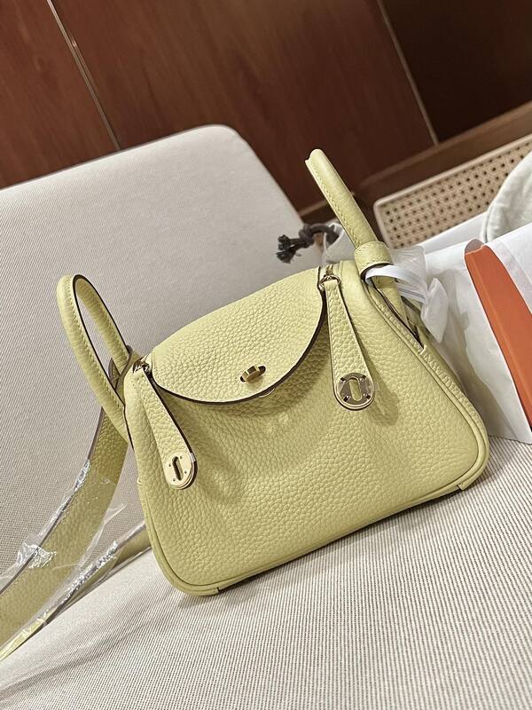 Hermes Lindy Pale Yellow mini crossbody — AAA Quality Replica