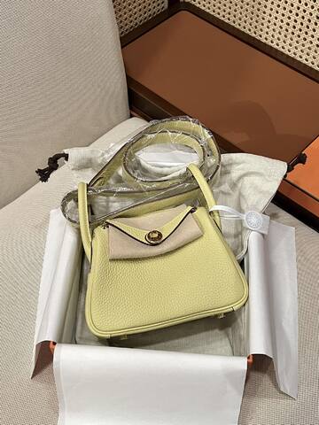 Hermes Lindy Pale Yellow mini crossbody AAA Quality Replica