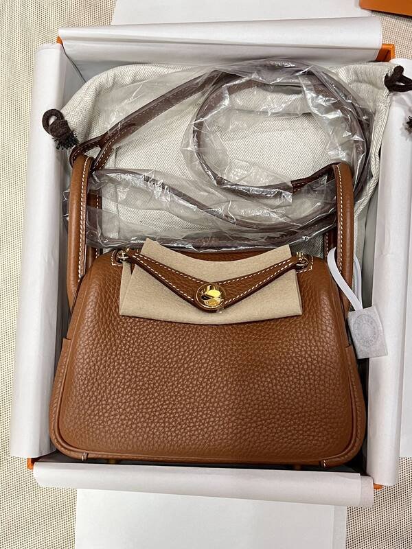 Hermes Lindy Brown mini shoulder — AAA Quality Replica