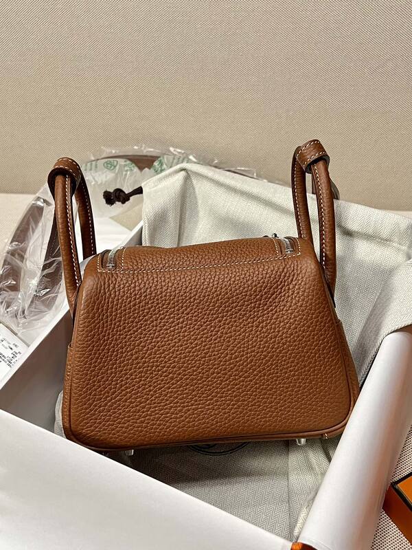 Hermes Lindy Gold brown mini shoulder — AAA Quality Replica